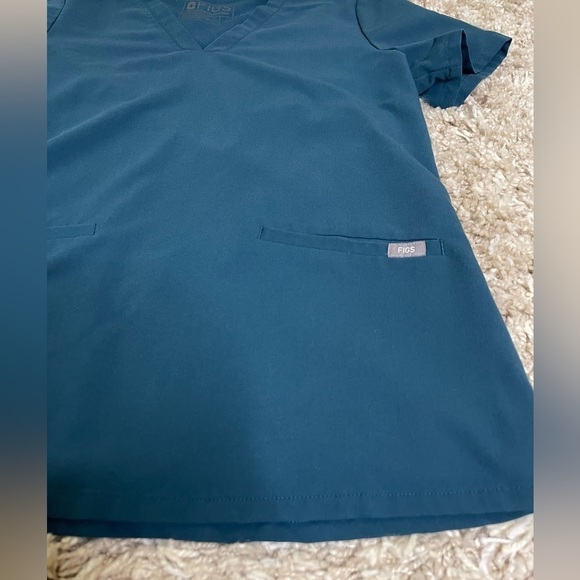 Figs Short Sleeve Technical Collection Turquoise Scrub Top Size S #0497 - Picture 3 of 9